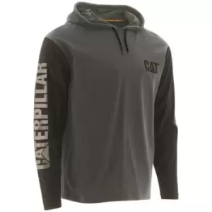 Image of Caterpillar Hooded Long Sleeve Tee Dark Shadow - Medium