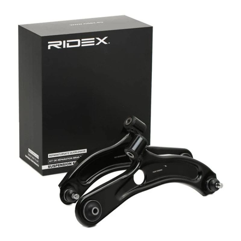 Image of RIDEX 772S0545 Control arm repair kit with rubber mount, Front Axle, Control Arm Sheet Steel Suspension Kit (772)
