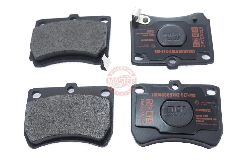 Image of MASTER-SPORT 13046059702-SET-MS Brake pad set HD Long Drive Front Axle, with acoustic wear warning, with anti-squeak plate Brake Pad Set,disc brake (