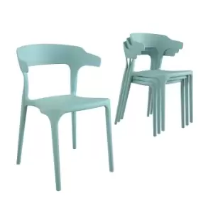 image of Dorel Felix Outdoor/Indoor Stacking Chair 4 Pack - Blue