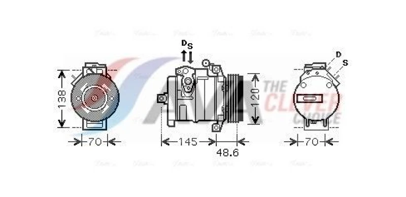 Image of Air conditioning compressor AVA COOLING SYSTEMS BWAK345
