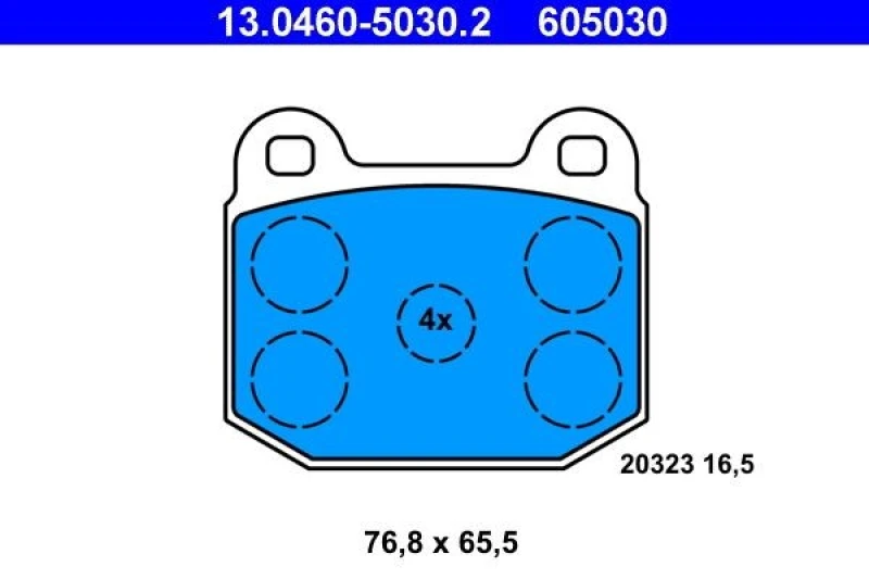 Image of ATE 13.0460-5030.2 Brake pad set excl. wear warning contact Brake Pad Set,disc brake (402)