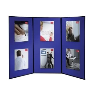 image of Nobo Showboard Extra 3 Panel Display BlueGrey