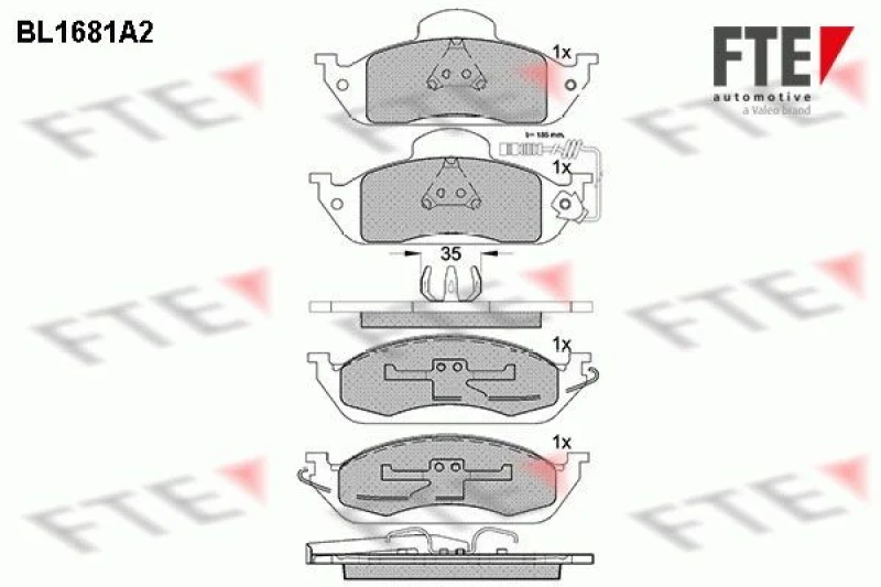 Image of Brake pad set FTE 9010291