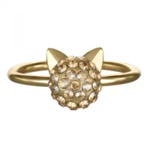 image of Ladies Karl Lagerfeld Gold Plated Choupette Ring size N