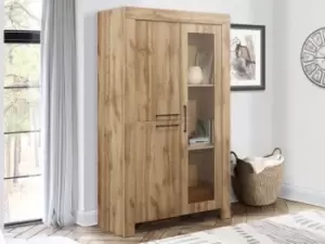 Image of Birlea Compton Oak 2 Door Display Cabinet