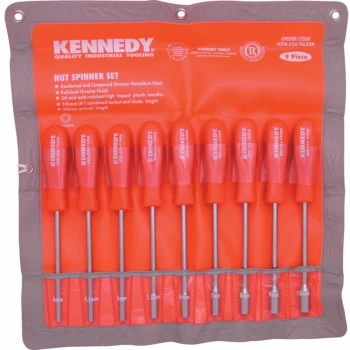 image of 9-Pce Metric Nut Spinner Set - Kennedy