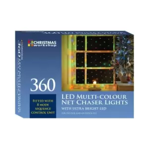 image of Christmas Workshop 3.5 x 1.2m 360 LED Net Chaser Lights- Multi Coloured