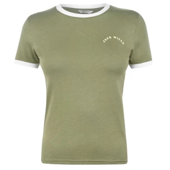 image of Jack Wills Trinkey Ringer T-Shirt - Green