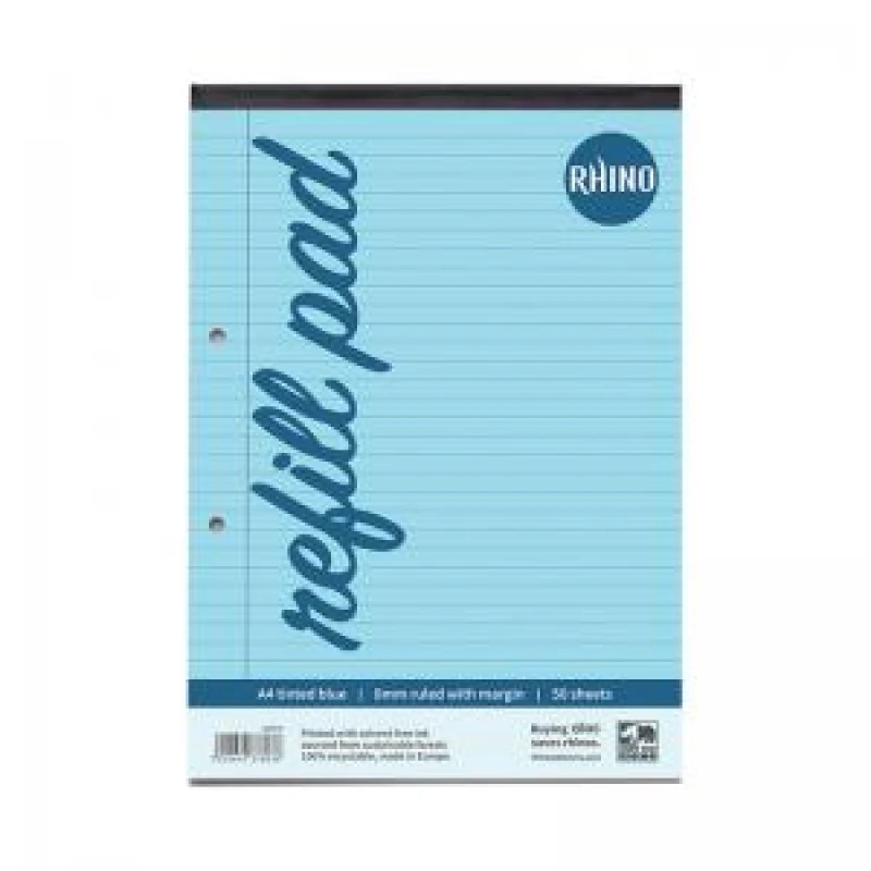 Image of Rhino A4 Special Refill Pad 50 Leaf Feint Ruled 8mm With Margin...