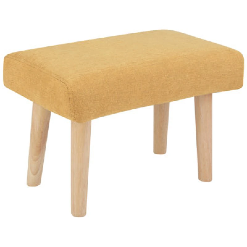 Image of Beliani Fabric Footstool Yellow Takoma Ii