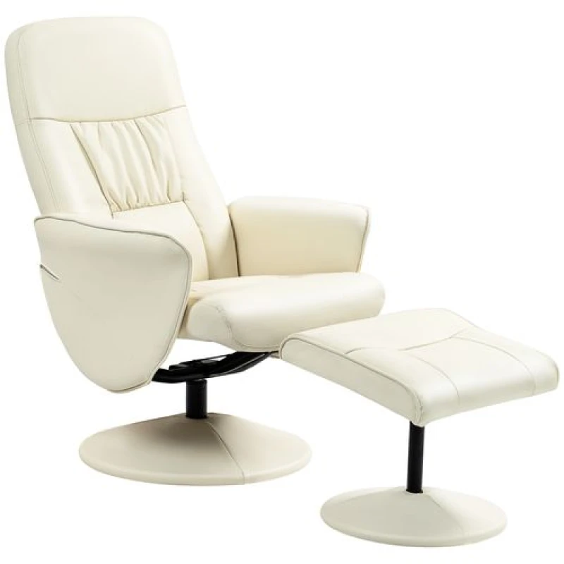 Image of Homcom Pu Leather Armchair/Footrest Recliner - Light Grey 833-694V72LG