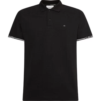 Image of Calvin Klein Cuff Slim Polo Shirt - Ck Black