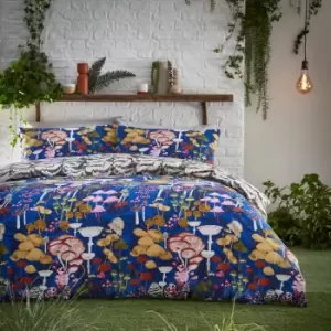 Image of Amanita Mushroom Duvet Cover Set Cobalt, Cobalt / King