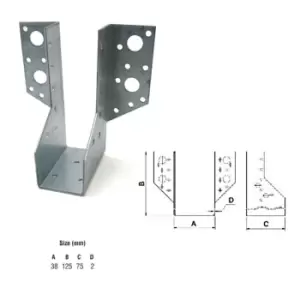 Image of Moderix Jiffy Timber Joist Hangers Decking Lofts Roofing Zinc Packs - Size 38 x