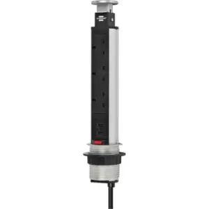 Image of Brennenstuhl Tower Power Pop-Up Extension Socket with USB-Charger 3-way 2m