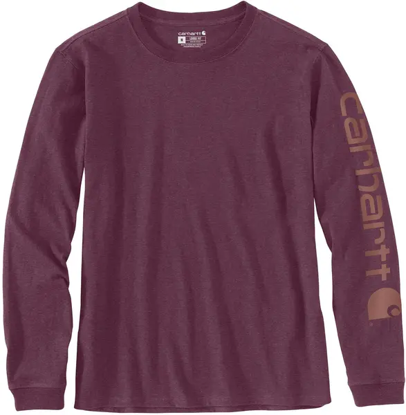 Image of Carhartt Workwear Logo Ladies Long Sleeve Shirt, red, Size XS for Women
