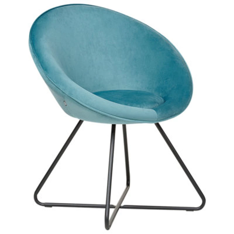 Image of Beliani Dining Chair Floby Ii Velvet Light Blue