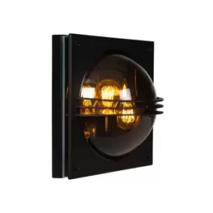 Image of Lucide Privas 2 Light Outdoor Flush Wall Light - Black