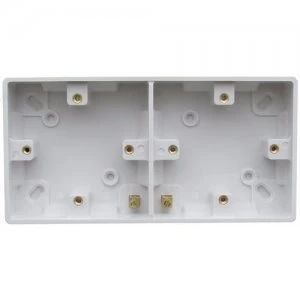 Image of ESR 2 Gang Dual 25mm Twin Surface Pattress Box With Earth Terminals