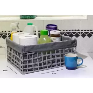 Cotton Rope Storage Basket XLarge 41 x 33 x 18 cm,Grey