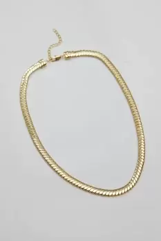 image of 14K Gold Plated Recycled Gold Cobra Chain Necklace - Gift Pouch