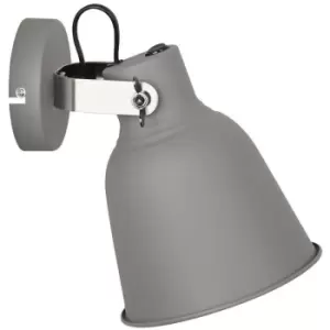 image of Italux Vidal - Industrial And Retro Wall Lamp Grey 1 Light with Steel Shade, E27