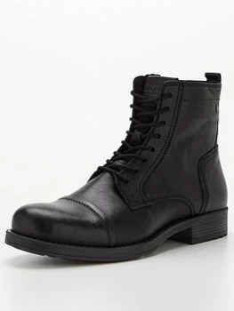 image of Jack & Jones Russel Leather Boots - Anthracite