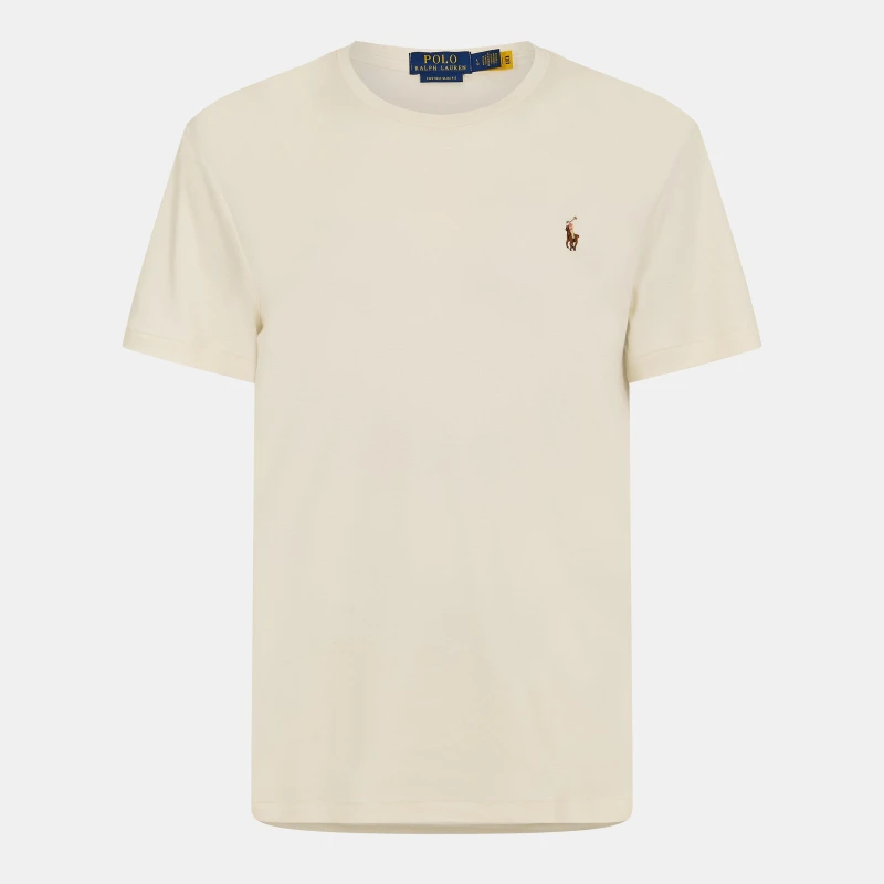 Image of Polo Ralph Lauren Mens Regular Fit Pima T-Shirt Pale Cream male XL