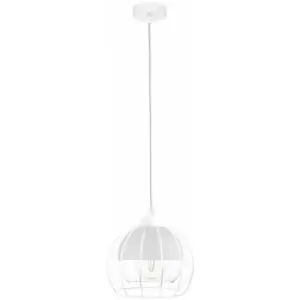 Image of Keter Lighting - Keter Solo Dome Pendant Ceiling Light White, 20cm, 1x E27