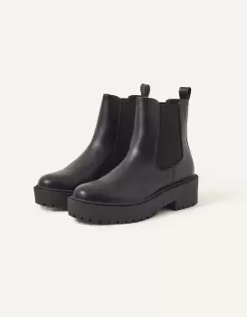 Image of Accessorize Womens Chunky Chelsea Boots Black, Size: 36