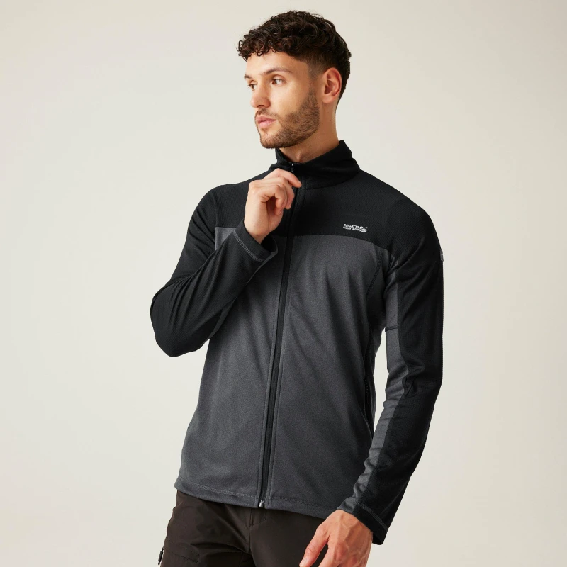 Image of Regatta Highton Midlayer Full Zip Fleece Tops S Black 31359302350