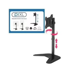Image of piXL Single Monitor Arm Desk Stand For Screens up to 32&amp;quot; Max Weight 10Kg Freestanding Height Adjustable Pivot Swivel 360