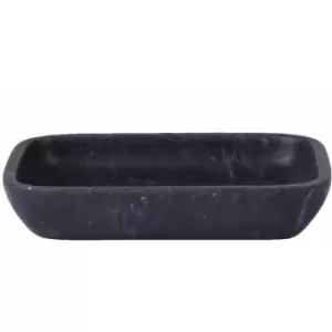 Image of Octavia Freestanding Soap Dish, Grey Marble - Grey Marble