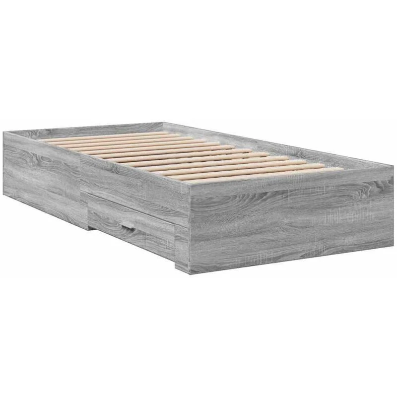 Image of VIDAXL Bed Frame with Drawers without Mattress Grey Sonoma 90x190cm Single Vidaxl 3280438