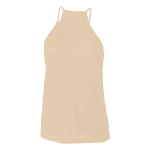Image of Bella + Canvas Womens/Ladies Flowy High Neck Sleeveless Tank Top (L) (Peach)