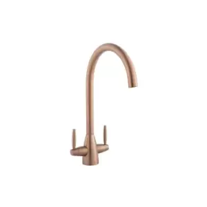 image of Tamara Twin Lever Copper Kitchen Tap