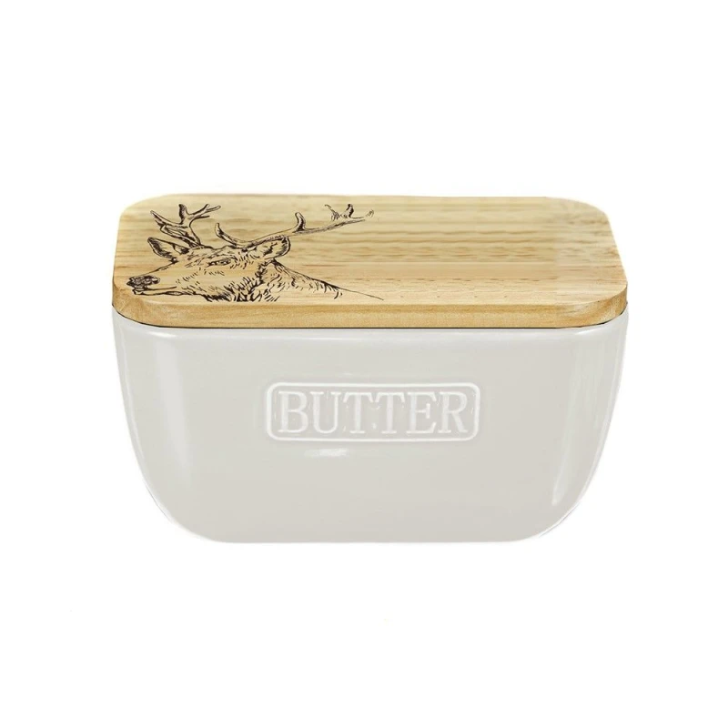 Image of Selbrae House White Butter Dish - Stag White unisex