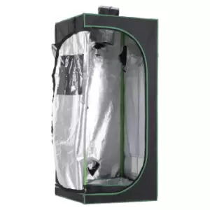 image of Outsunny Hydroponic Plant Grow Tent W/ Window Tool Bag, 60L x 60W x 140Hcm-Black/Green