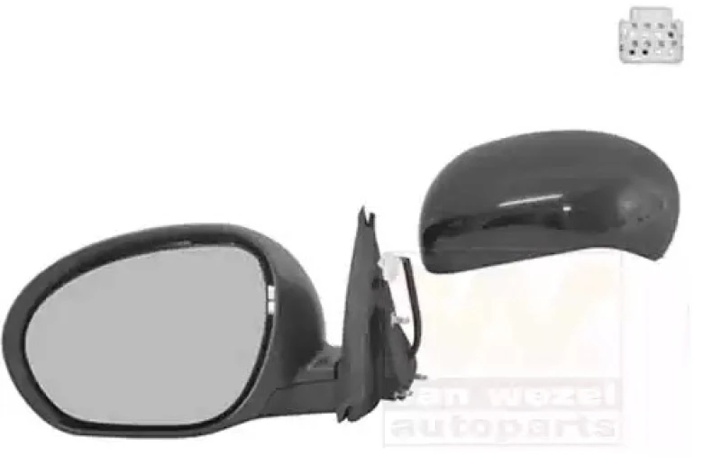 Image of VAN WEZEL 3380805 Wing mirror * HAGUS * Left, Unheated, primed Outside Mirror (50)