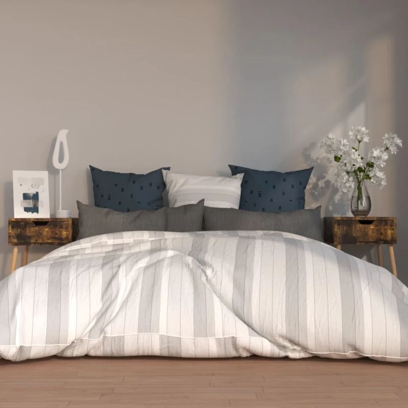 Image of VIDAXL Bedside Cabinets 2 pcs Smoked Oak 40x40x56cm Engineered Wood Vidaxl 8720286344101