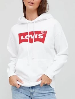 Image of Levis Batwing Logo Standard Hoodie - White, Size Xxs, Women
