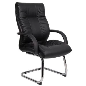 Image of DAMS Derby Black Leather Executive Cantilever Visitors Chair