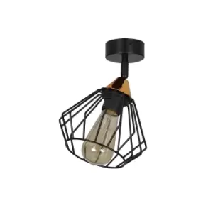 Image of Vesta Black Single Spotlight Wire Shades 1x E27