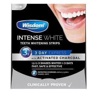 image of Wisdom Intense White Activated Charcoal Teeth Whitening Strips 3Pcs