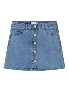 image of NAME IT A-shape Denim Skirt Women Blue