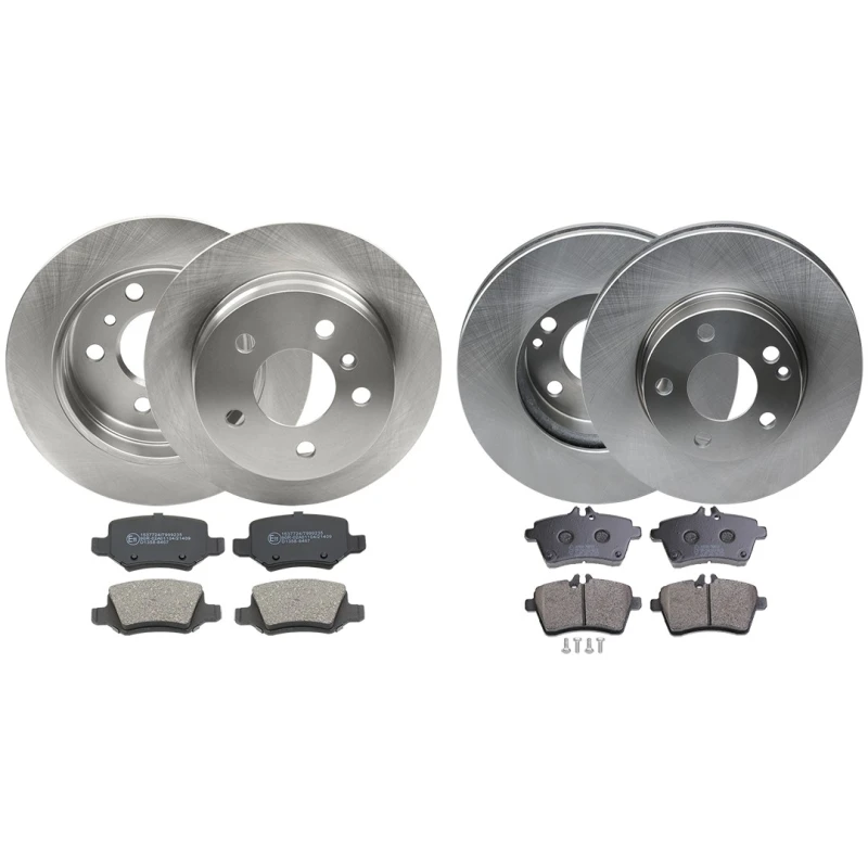 Image of RIDEX 3405B1725 Brake disc and pads set Rear Axle, Brake Disc Type: Solid, not prepared for wear warning indicator, with anti-squeak plate Brake Set,