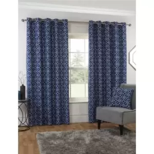 Image of Kelso - Denim - Eyelet Curtains - 66x54/168x137cm - Denim