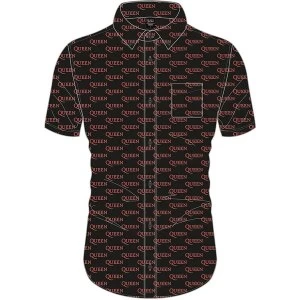 Image of Queen - Logo Pattern Unisex Large T-Shirt - Black