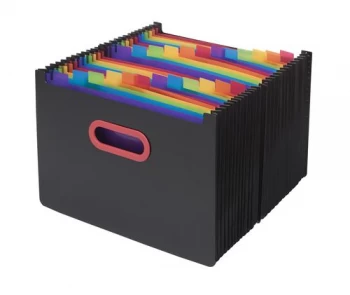 Image of Snopake Desk Expander A4 Assorted Polypropylene 24-Part 33 x 5.5 x 23cm